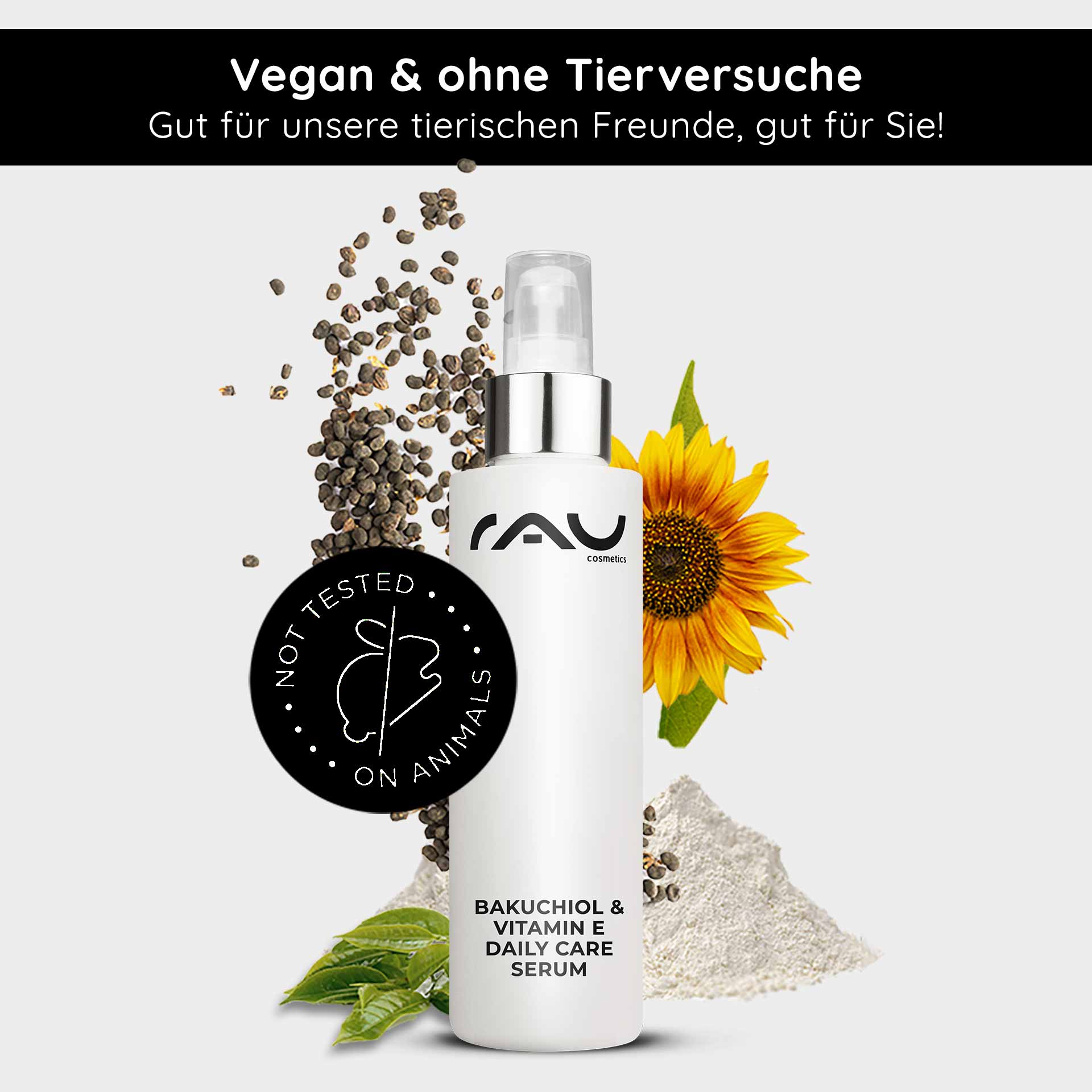 Bakuchiol &amp; Vitamine E Sérum de soin quotidien 100 ml Anti-âge