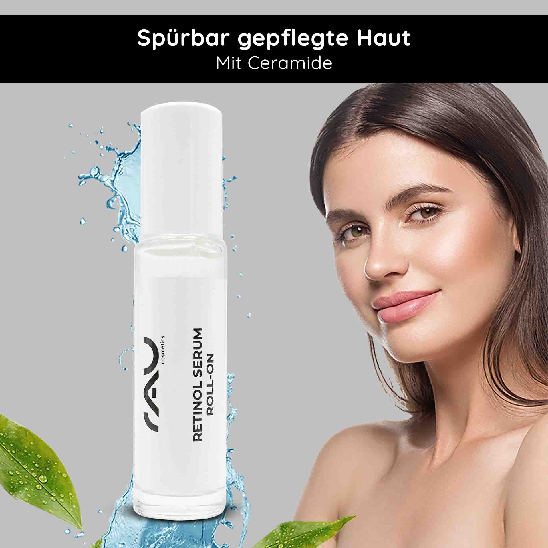 Retinol Serum Roll-On 10 ml - Sérum à la vitamine A pour peaux sèches et matures