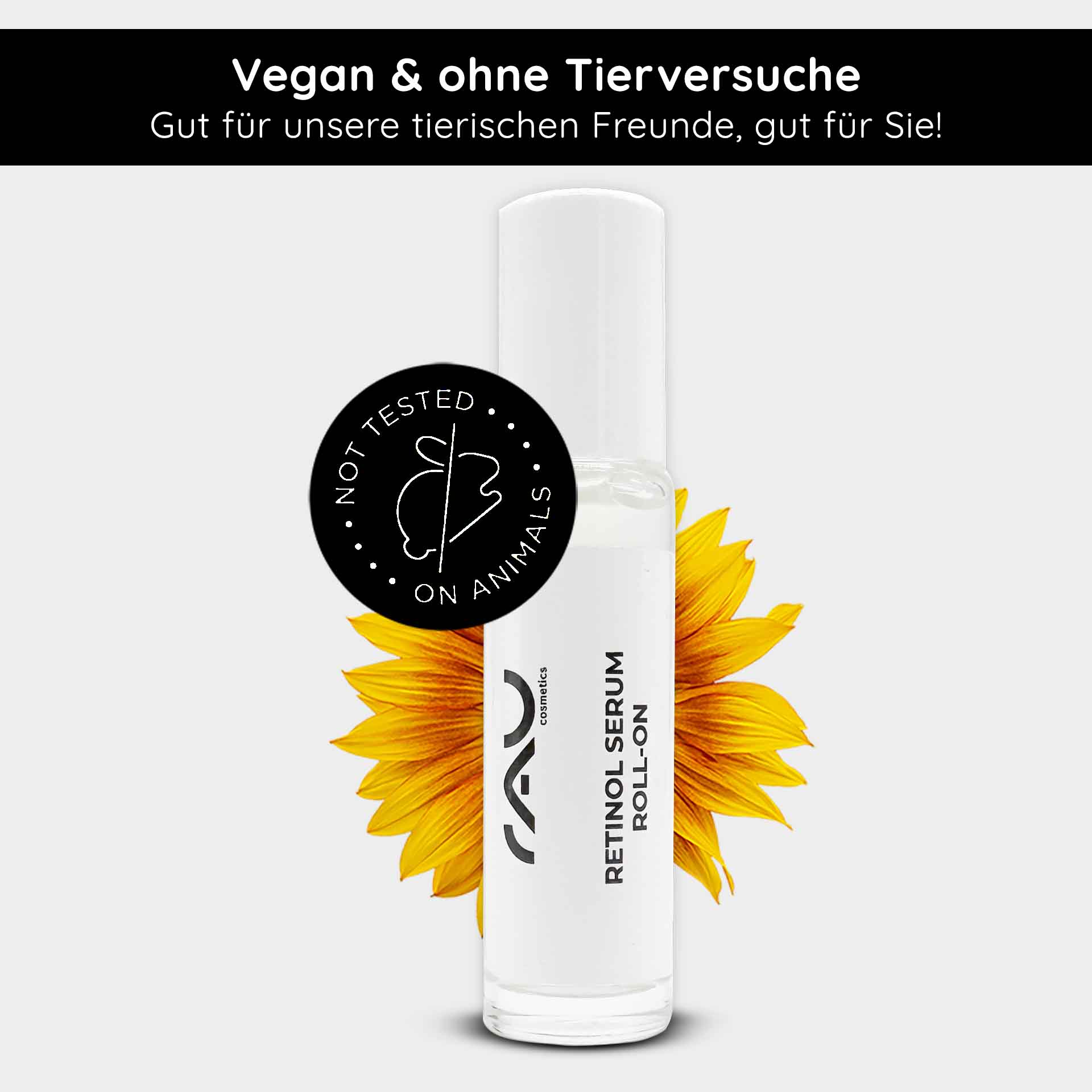 Retinol Serum Roll-On 10 ml - Sérum à la vitamine A pour peaux sèches et matures